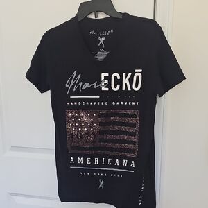 Marc Ecko Black Graphic‎ Tee with Copper Accents